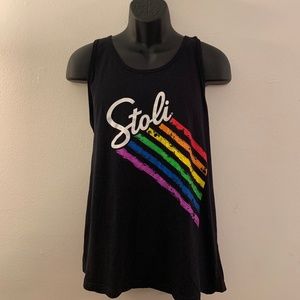 Stoli Rainbow Tank Top Small 100% Cotton Gently worn